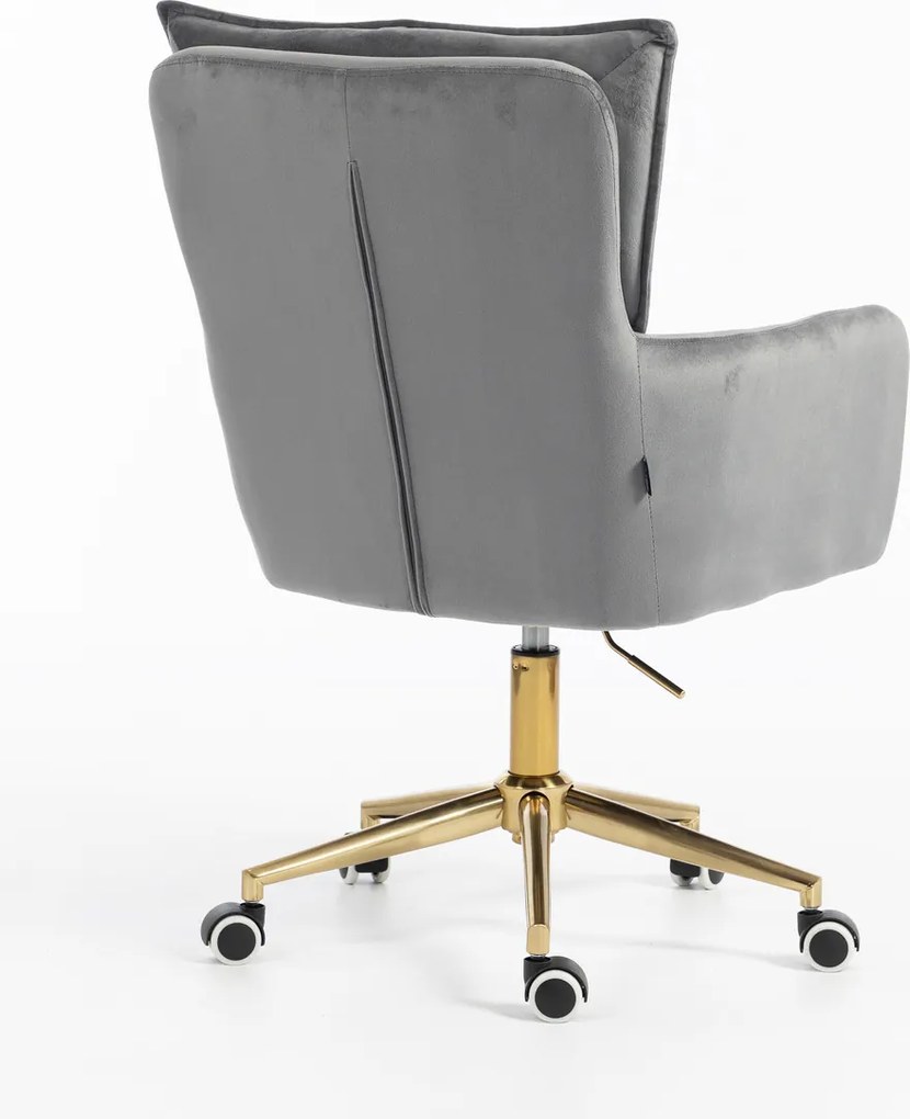 HR250K Scaun Catifea Grafit Bază Aurie