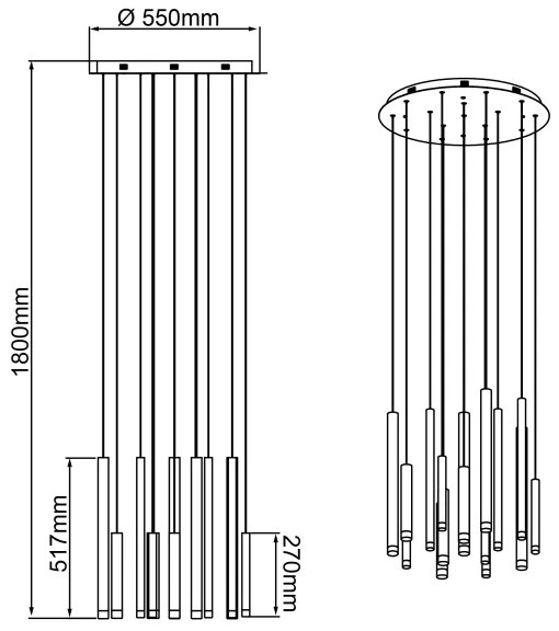Brilliant - Lustră suspendată LED dimabilă pe cablu CEMBALO LED/70W/230V crom/negru/maro