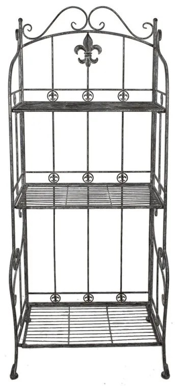 Etajera de gradina, din metal, aspect vintage, Fleurage