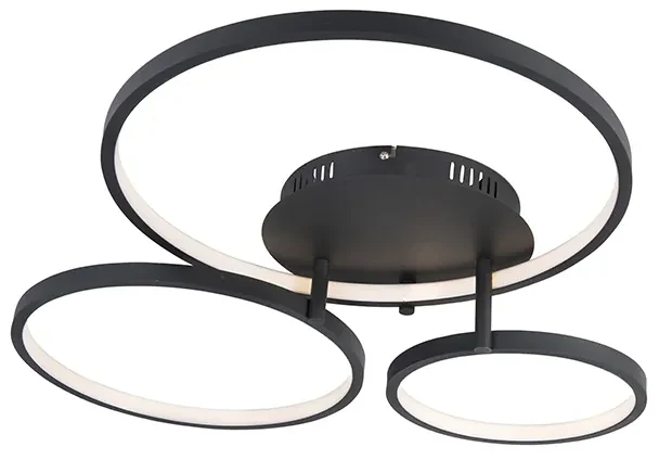 Plafoniera moderna neagra cu LED si dimmer - Rondas