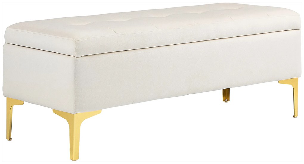 HOMCOM Bancă cu Spațiu de Depozitare, suportând până la 120kg, 120x44x44,5cm, Bej | Aosom Romania