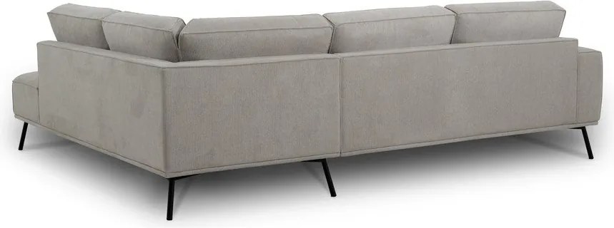 Colțar grej cu tapițerie din chenille (cu colț pe partea dreaptă/în formă de ”L”) Amsterdam – Scandic