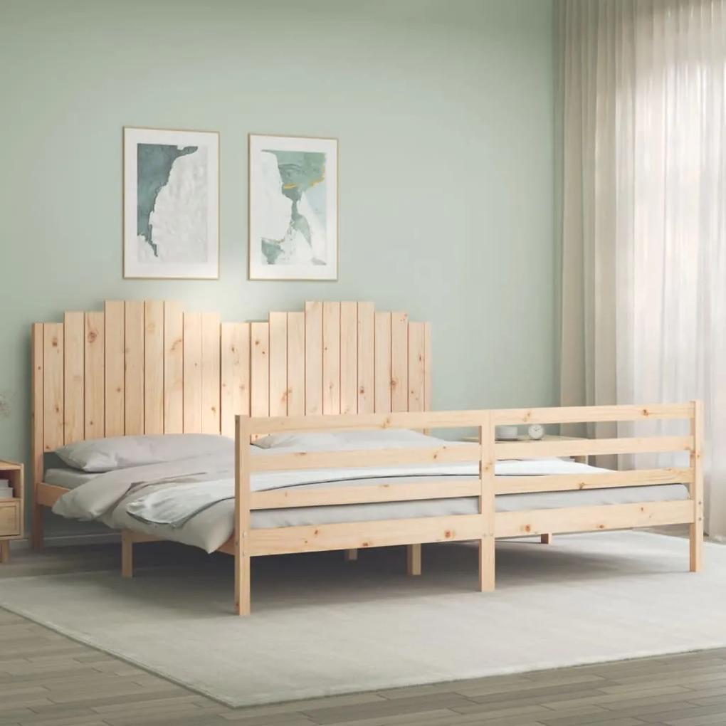 3194201 vidaXL Cadru pat cu tăblie 200x200 cm, lemn masiv de pin