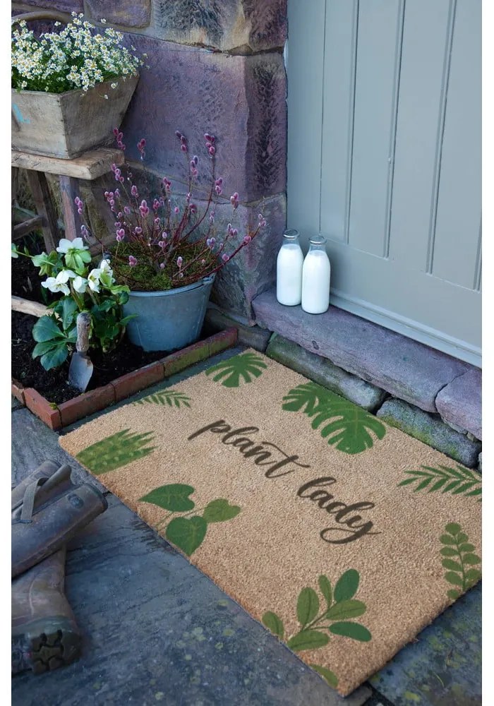 Covoraș de intrare din fibre de nucă de cocos 40x60 cm Plant Lady – Artsy Doormats