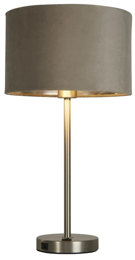 Veioza/Lampa de masa design modern Finn, nickel, taupe