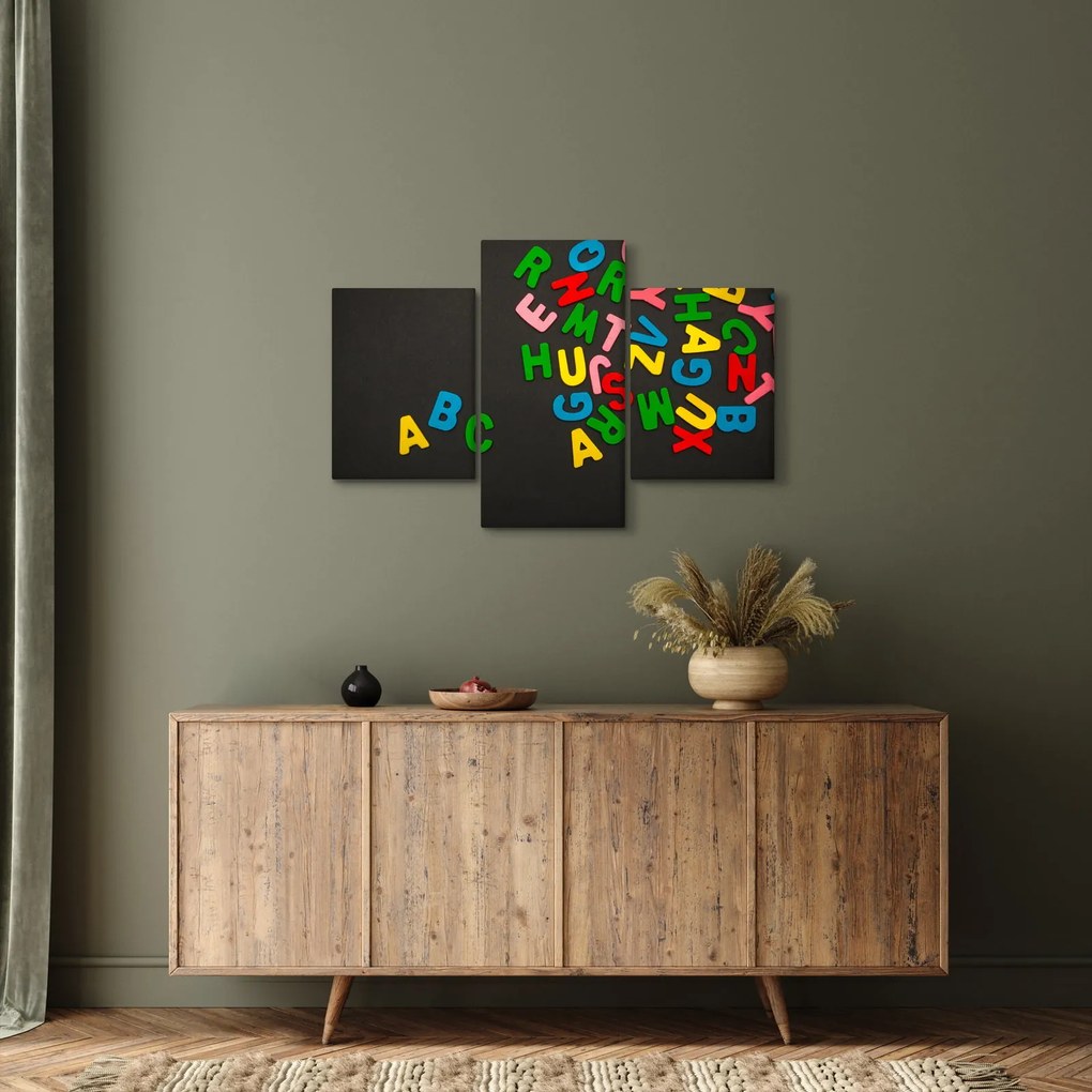 Tablou - litere colorate (90x60 cm)