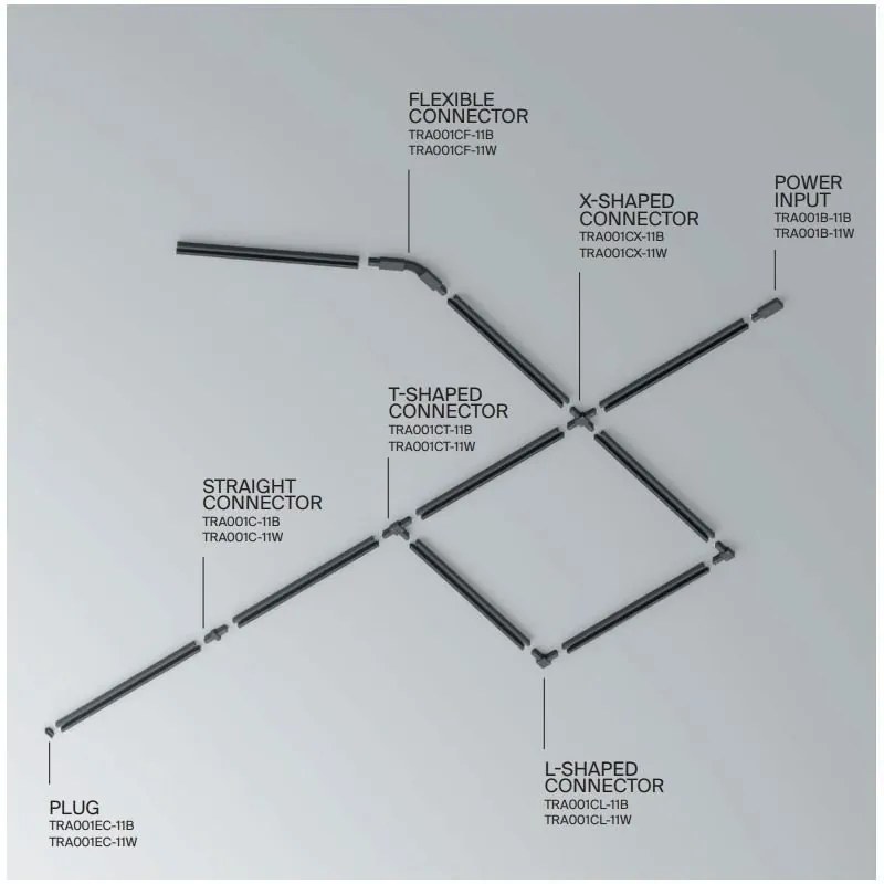 Spot LED, accesoriu pentru sinele monofazate Unity, Points Rot 3000K alb