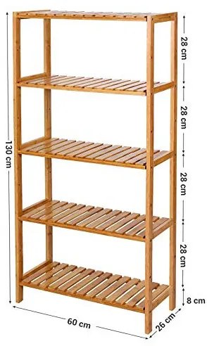 Raft pentru baie, Songmics, BCB35Y, Bambus, 133 x 29 x 9 cm