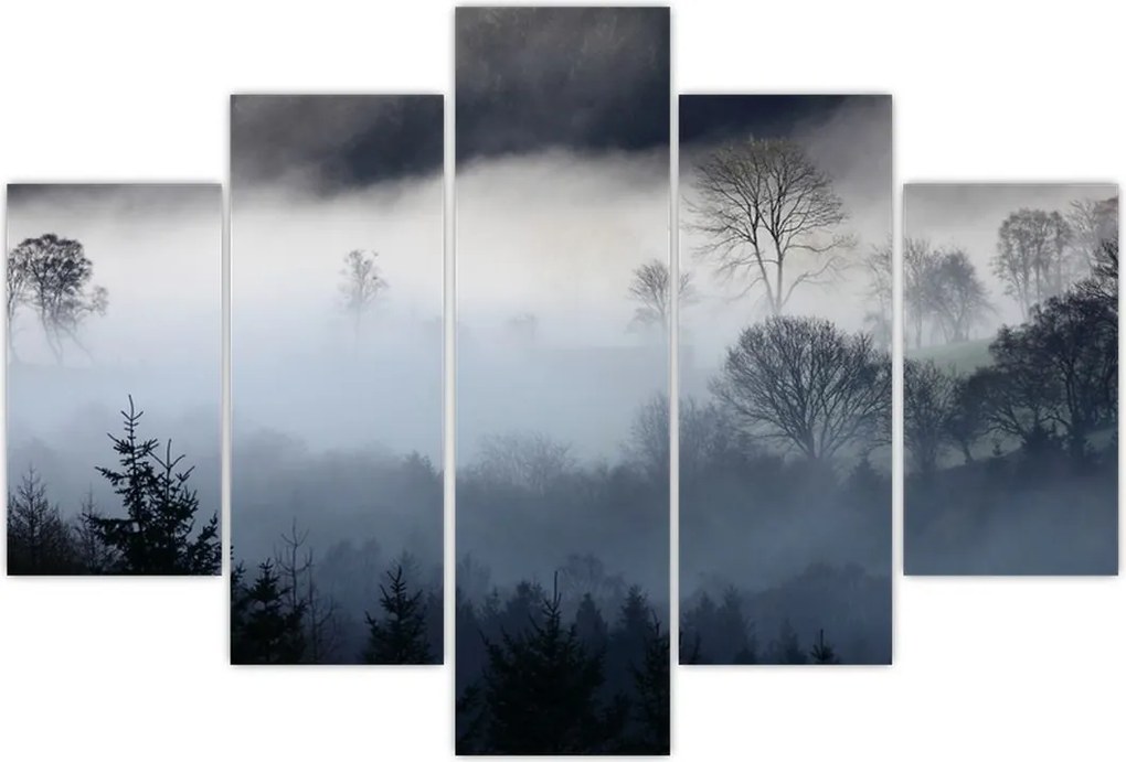Tablou cu ceță deasupra pădurii (150x105 cm)