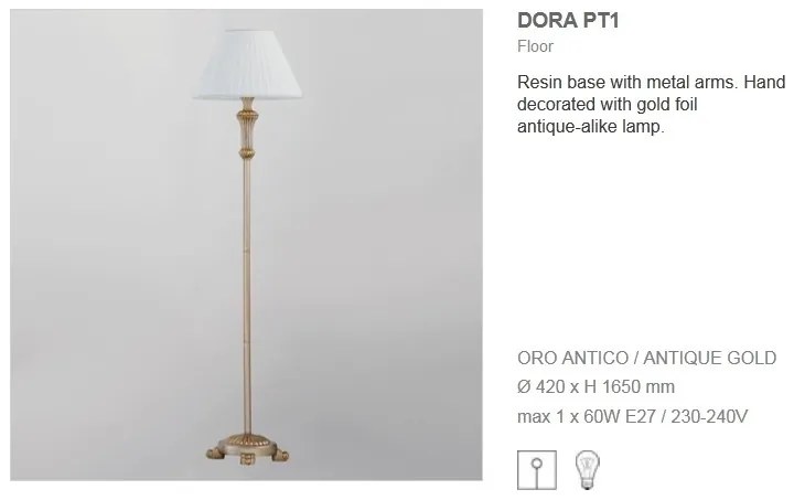 Lampadar inaltime 165cm FIRENZE PT1 ORO 020877
