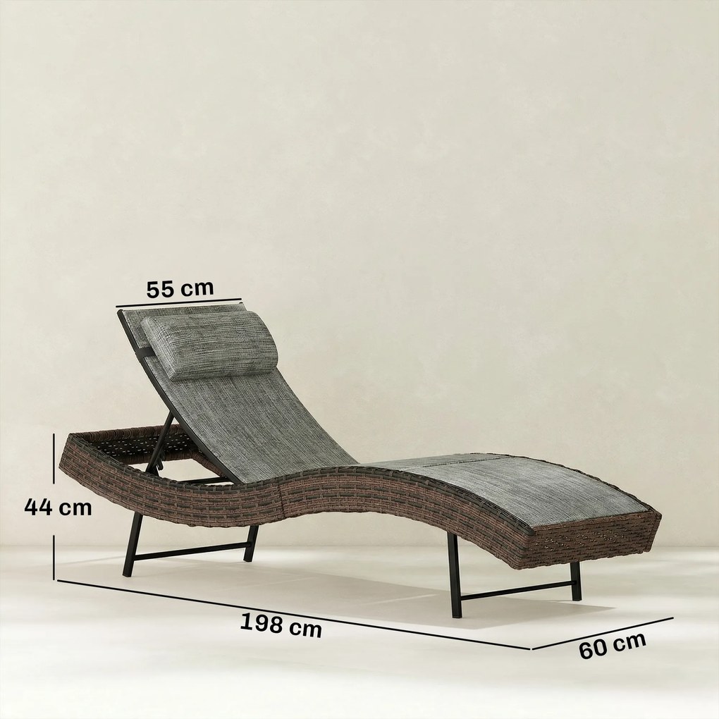 Outsunny chaise longue curbat | Aosom Romania
