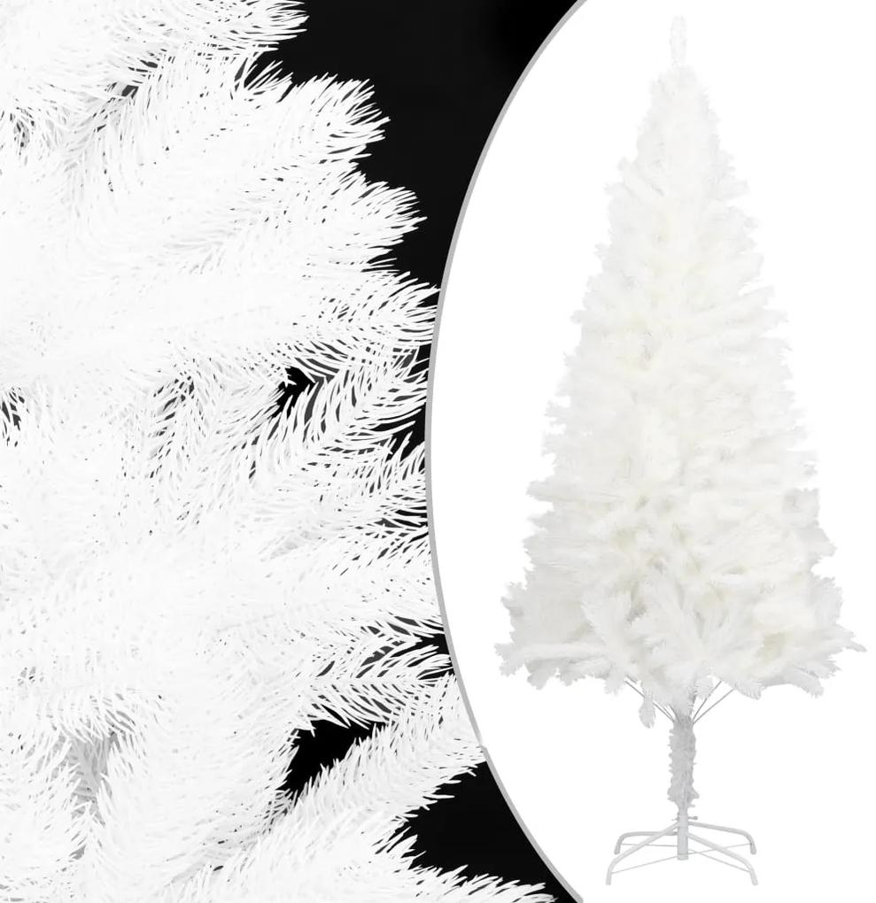 vidaXL Pom de crăciun artificial, ace cu aspect natural, alb, 210 cm