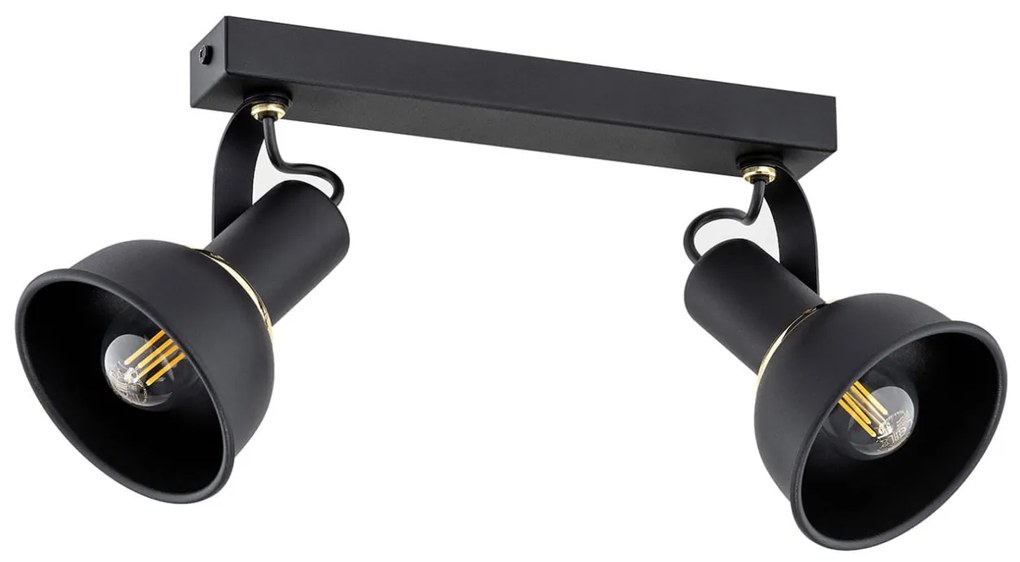 Lustra cu 2 spoturi directionabile Twist negru