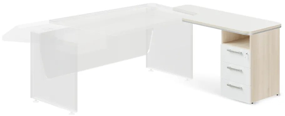 Container andocare TopOffice Premium, dreapta, salcâm deschis / alb
