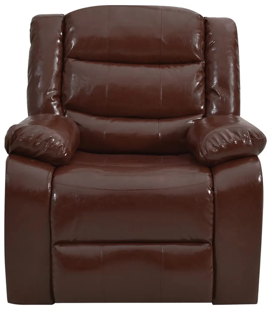 288499 vidaXL Canapea extensibilă, maro, piele ecologică