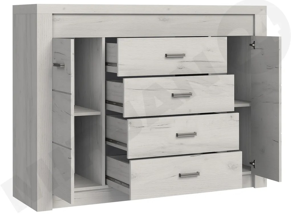 Comodă combinată Nadenas N7 (arin închis) (fără iluminat). 1058227