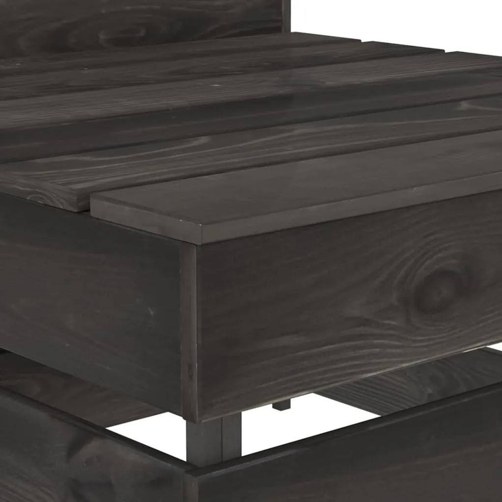 Canapea de gradina cu 3 locuri, gri, lemn de pin tratat