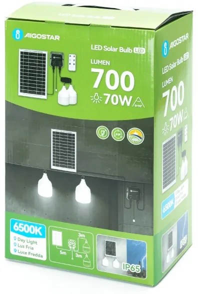 Aigostar - Lustră solară LED 2xLED/35W/12V 6000 mAh 6500K Ø 10 cm