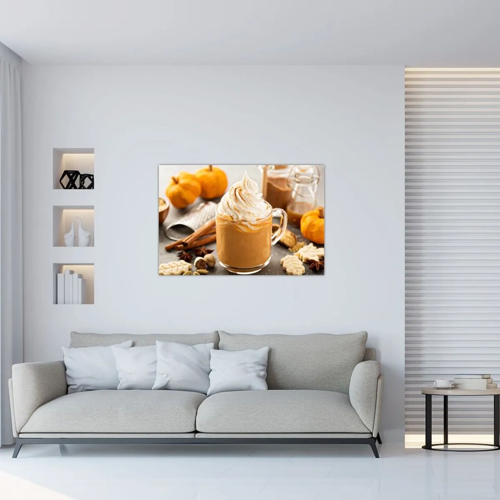 Tablou - Cafea cu lapte de dovleac (90x60 cm)