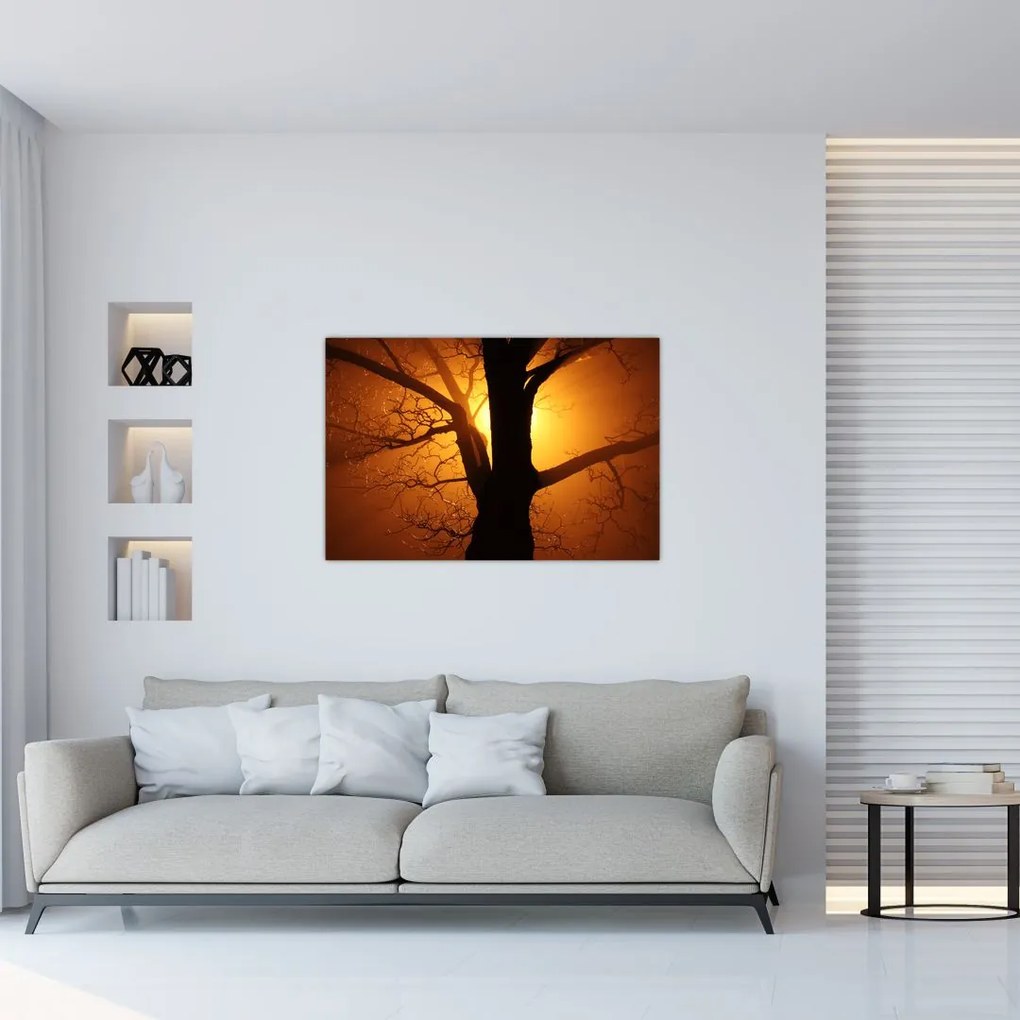 Tablou cu copac în apus de soare (90x60 cm)