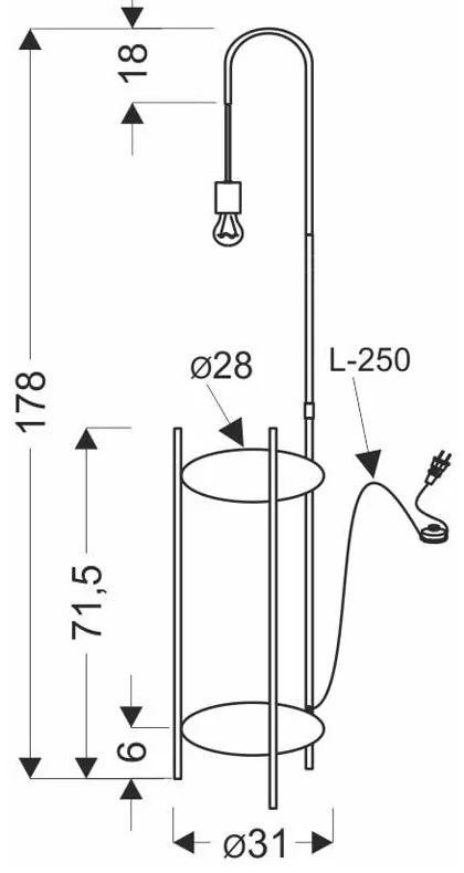 Lampadar verde (înălțime 178 cm) Walk – Candellux Lighting