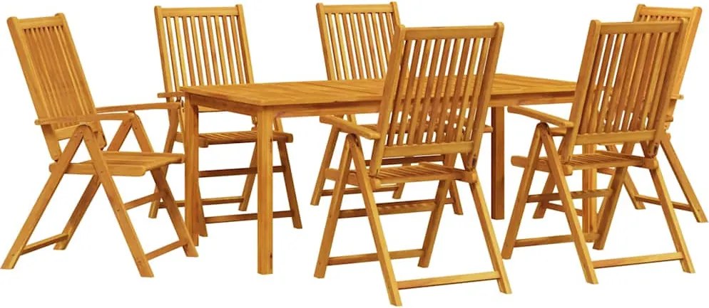 vidaXL Set de masă pentru grădină 7 pcs Maro Lemn Solid de Acacia