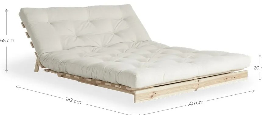 Canapea extensibilă bej 140 cm Roots - Karup Design
