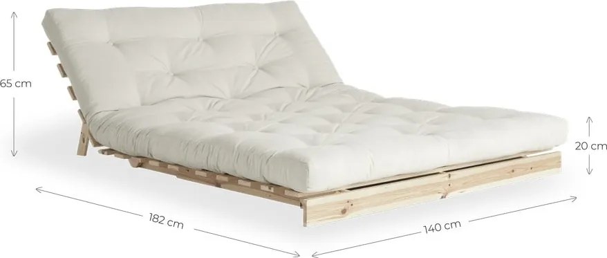 Canapea maro deschis extensibilă 140 cm Roots – Karup Design