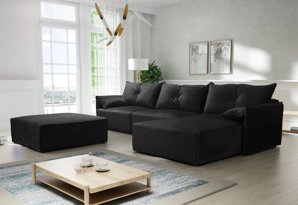 Supermobel Canapea extensibilă de colț LEON + taburet, 318x85x179, royal 14, stanga