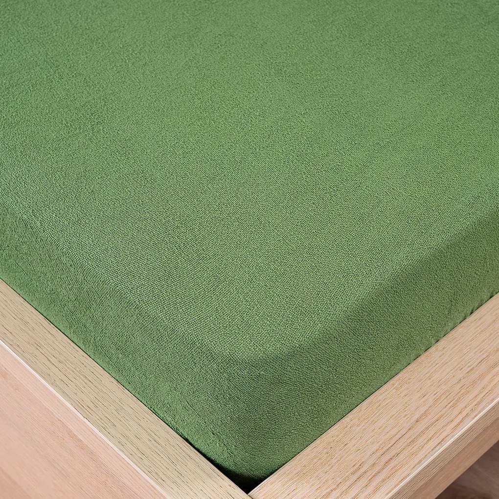Cearșaf de pat 4Home frotir, verde măsliniu, 160 x 200 cm, 160 x 200 cm