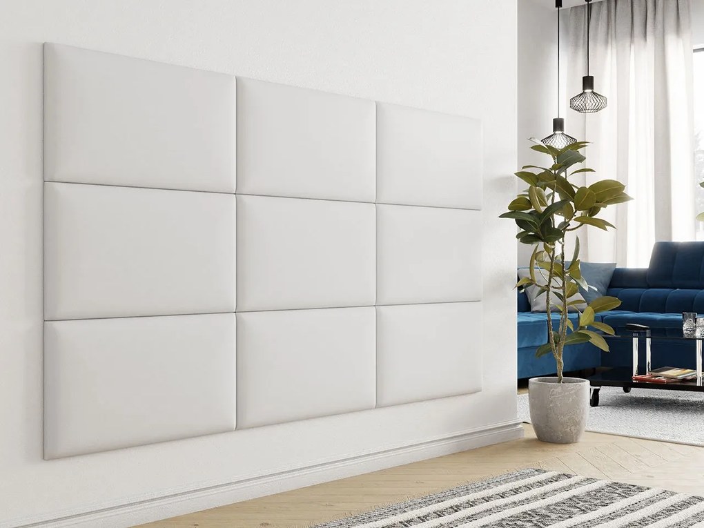 Panou de perete tapițat Pazara 70x40 (piele ecologică soft 017 (Alb). 1054351