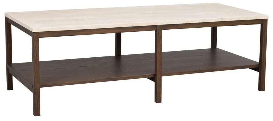 Măsuță de cafea maro/bej cu blat din piatră 140x60 cm Orwel - Rowico