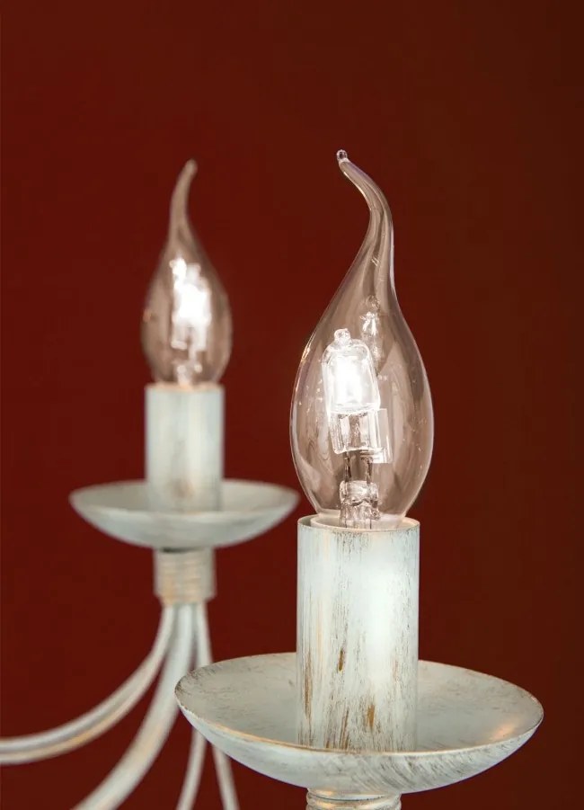 Candelabru design rustic cu 8 brate Vela, ivory
