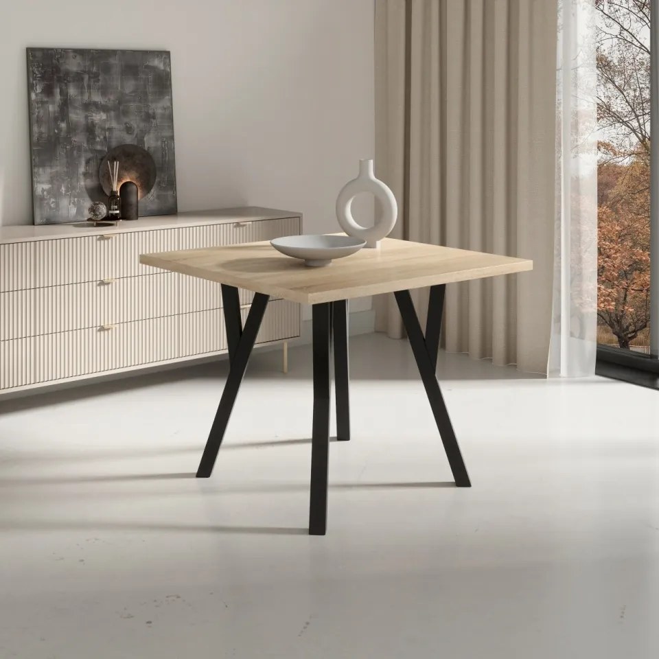 Masa RODOS 84, ADRK Furniture (Culoare: Sonoma / Negru)