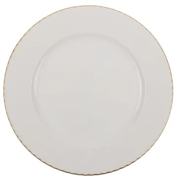 Set de veselă 24 piese, din porțelan, alb/auriu