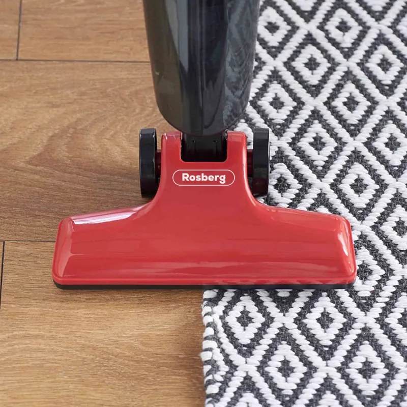 Aspirator vertical Rosberg R51001A, 600W, 800 ml, Filtru HEPA, Manual, Rosu