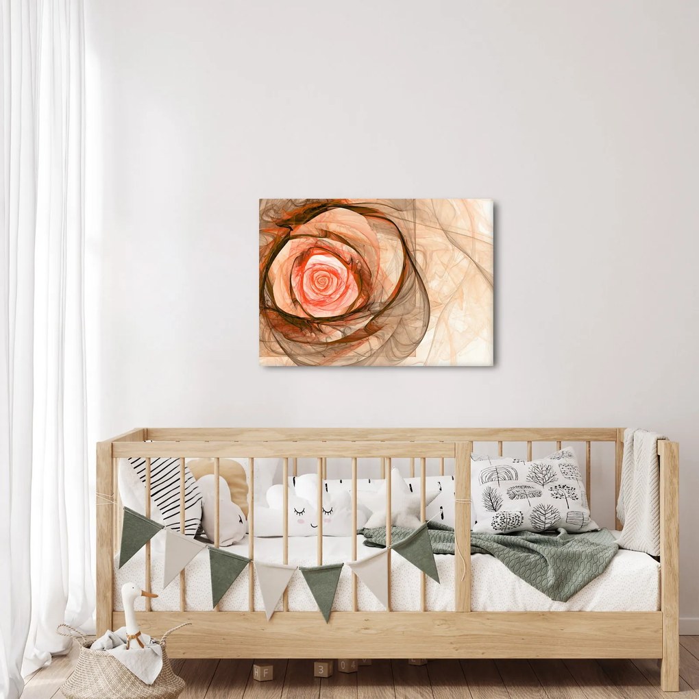 Tablou - Abstract trandafir roz cu fundal alb (70x50 cm)