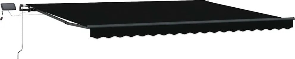 vidaXL Cortina Retractabilă Manual Negru 400 × 350 cm țesătură