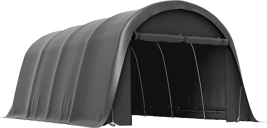 Outsunny Carport Cort-Garaj 3x6m Rezistent la iarnă, cort depozit impermeabil cu pereți laterali detașabili, ușă rulantă mare, UPF50+ | Aosom Romania