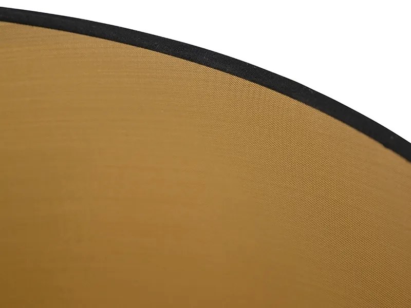 Abajur din bumbac negru 45/50/28 cu interior auriu