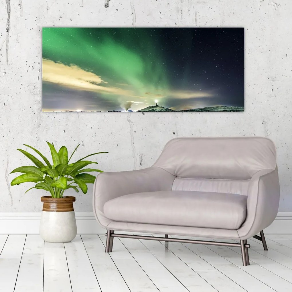 Tablou cu Aurora Borealis (120x50 cm)