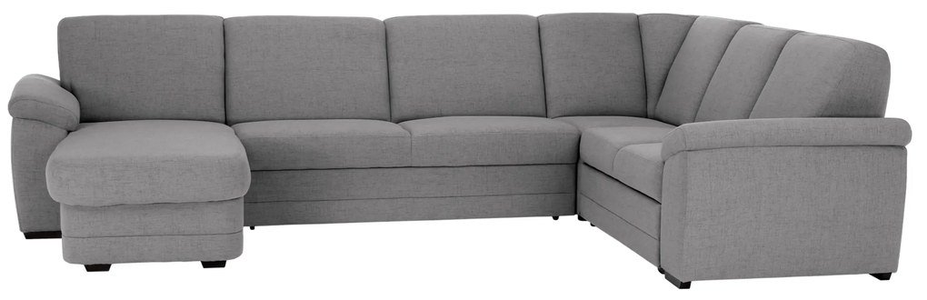 Colţar în formă de U, material textil gri, model stânga, BITER U