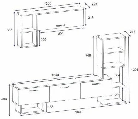 Mobilier living Vipado (Nuc + negru) . 1095664