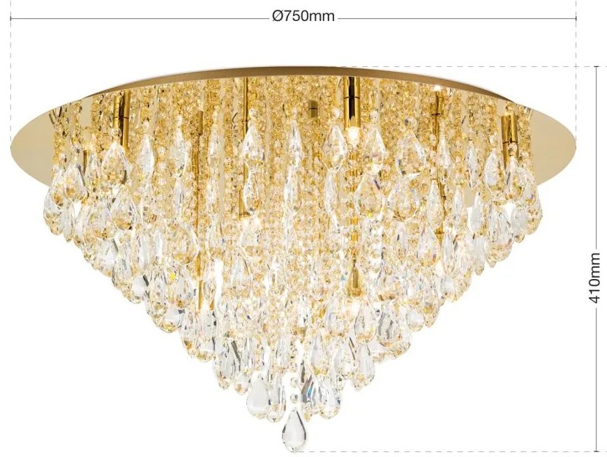Lustra aplicata cristal K9 design elegant CELESTE D-75 aurie