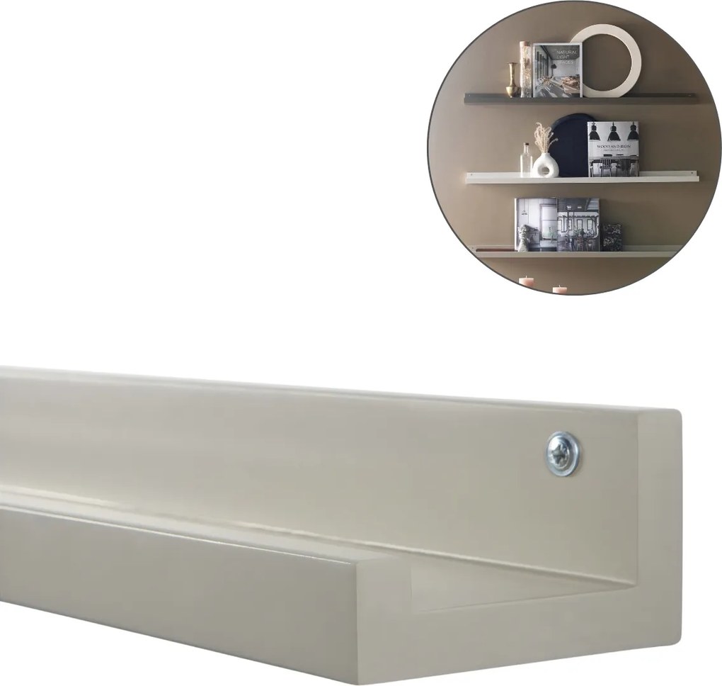 Polita de perete pentru tablouri FOTOPLANK 120 cm, bej