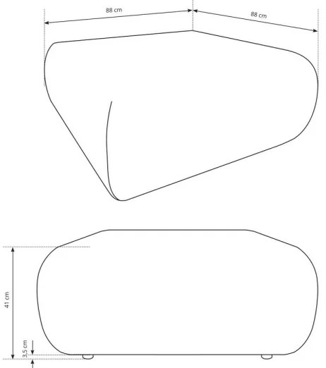 Taburet PRATO 88x88 cm, bej