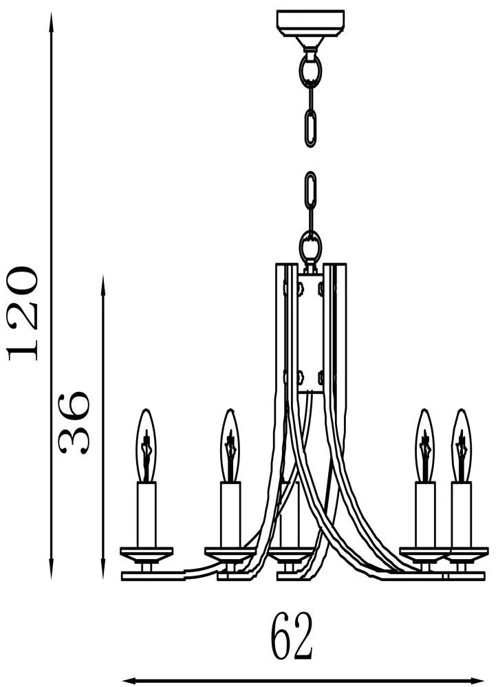 Candelabru stil elegant metal alama Ascona 5L