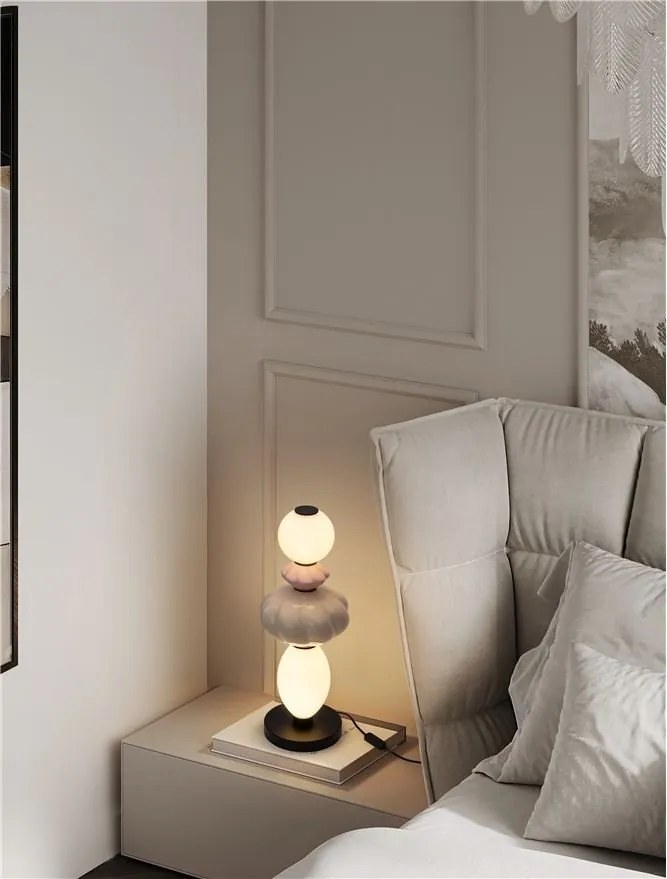 Veioza LED decorativa ceramica Alb, Roz, Bej, ONETA