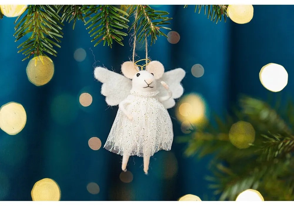 Ornament de Crăciun din material textil Angel Mouse – Sass &amp; Belle