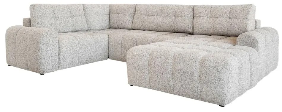 Colțar modular bej extensibil/cu spațiu de depozitare (cu colț pe partea stângă) Lulu – Miuform